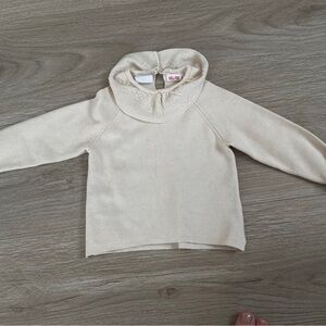 Zara Cream Knit Baby Turtleneck with Eyelet Collar